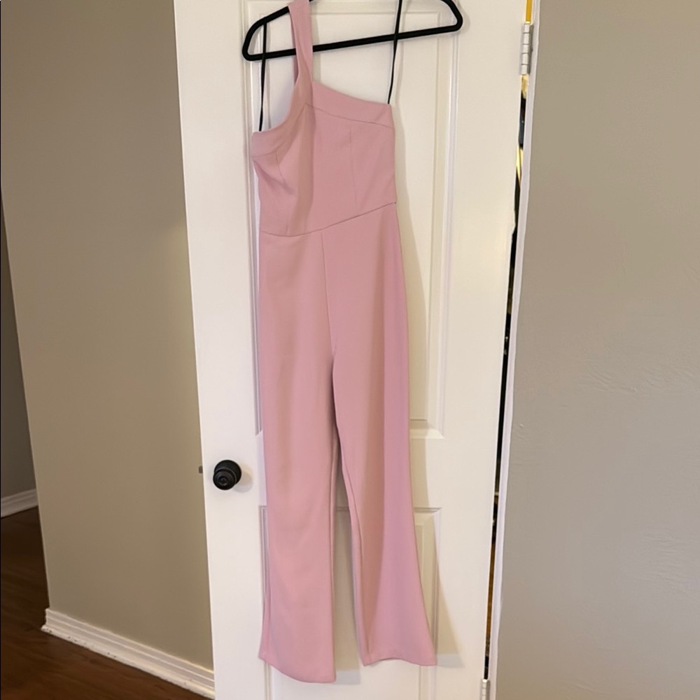 NBD Blush One-Shoulder Jumpsuit